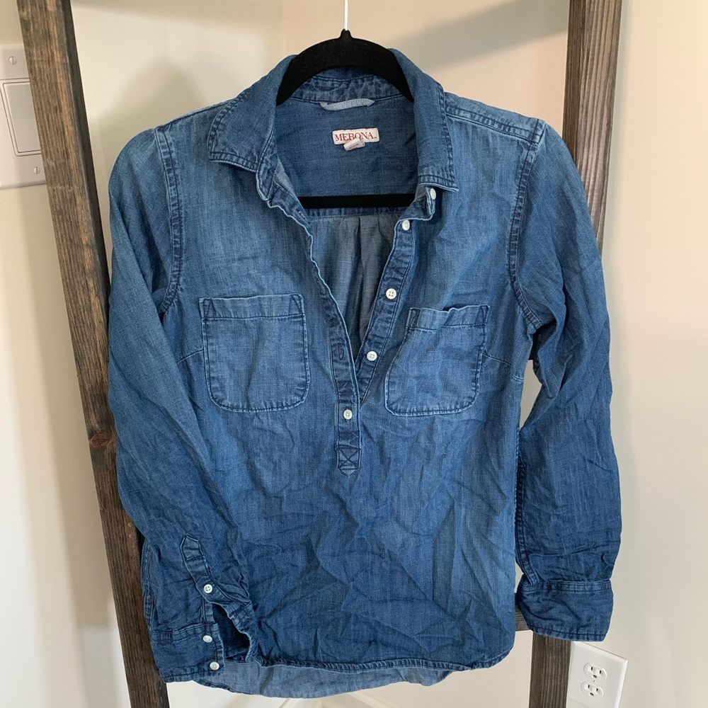 Pullover Chambray Top